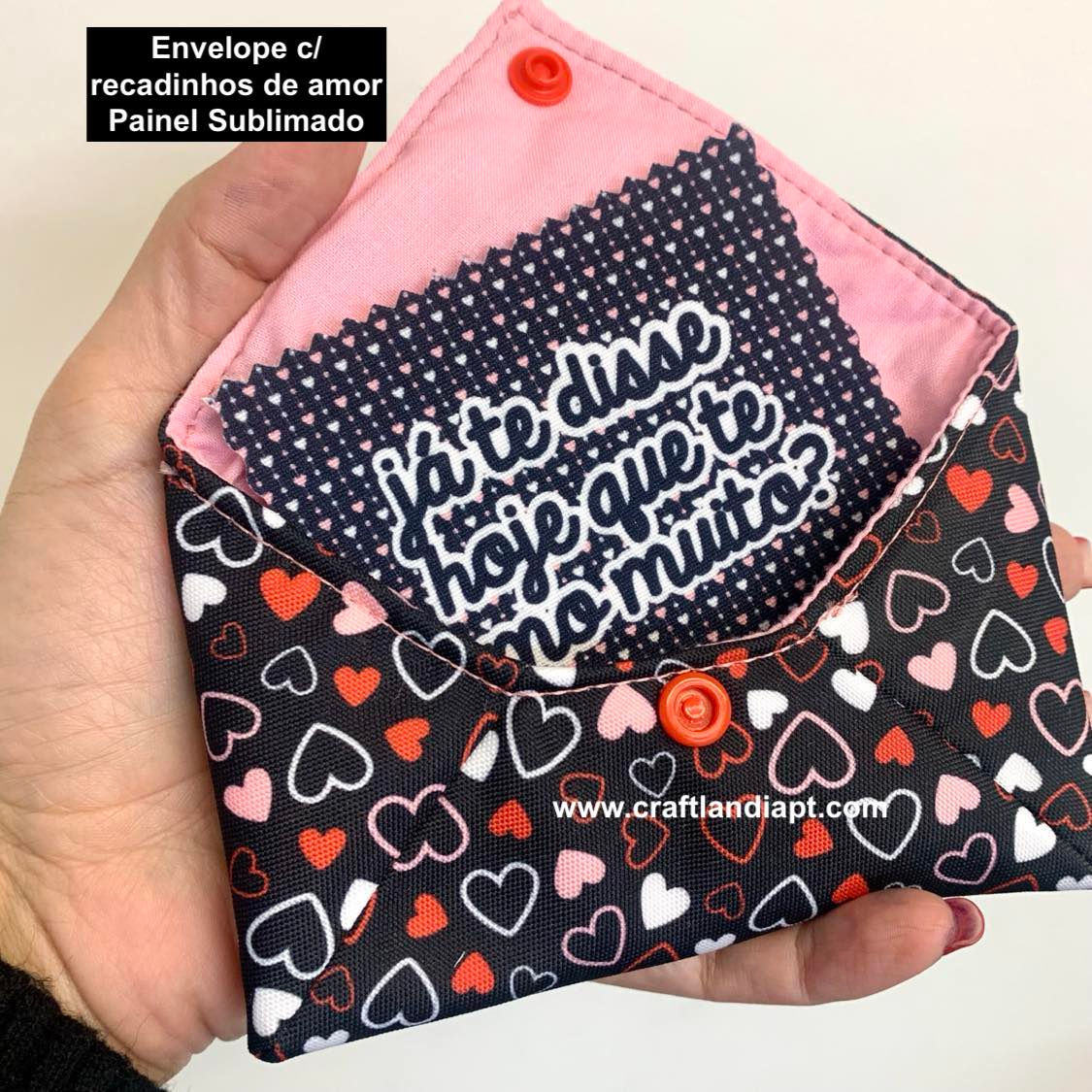 PRETO - Envelope c/ Recadinhos de Amor  - SÓ ESTAMPA