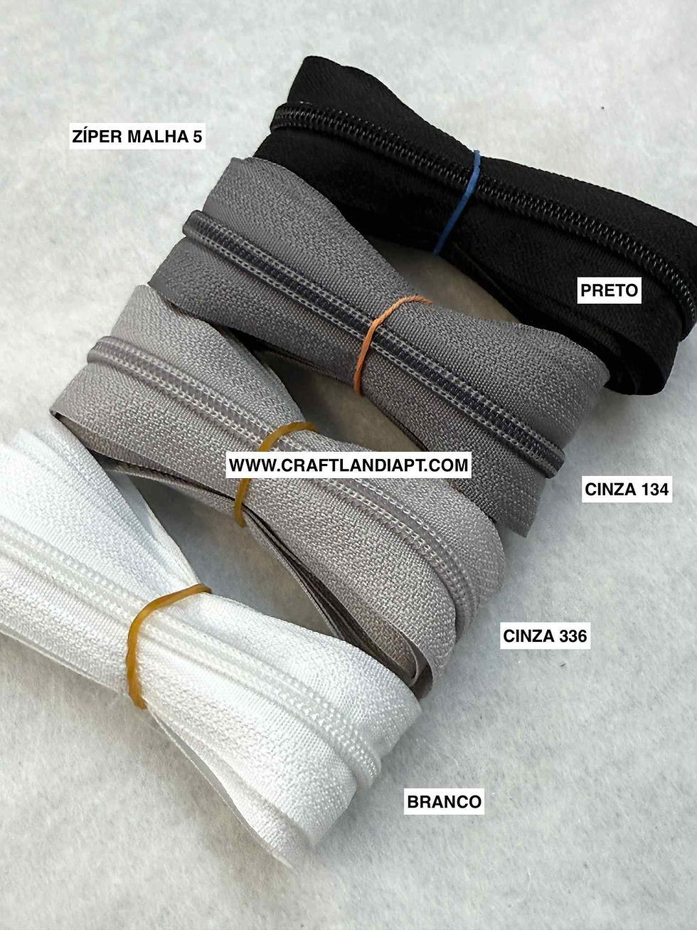 Miniatura: #Cinza 134  Zíper malha 5 - Zíper a Metro e Cursores