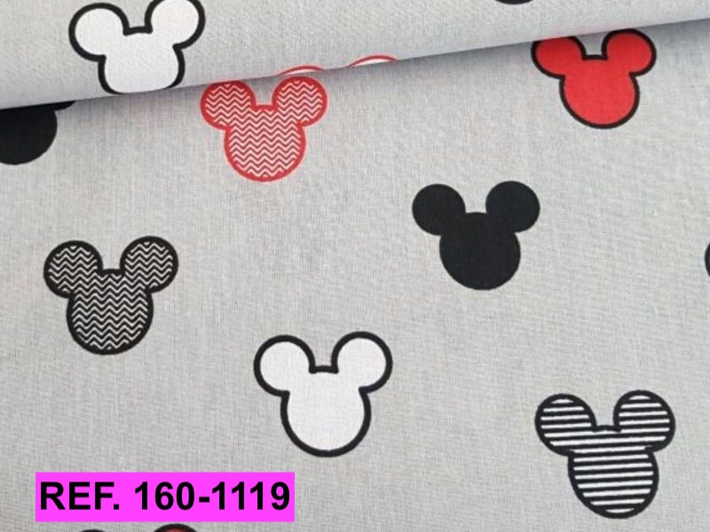 Miniatura: REF. 1119 - Silhuetas Mickey Preto/Vermelho em fundo cinza