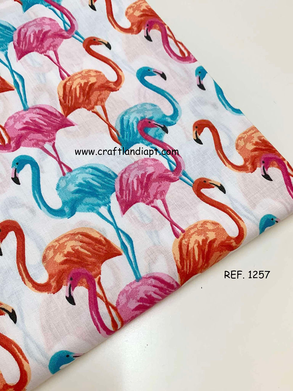 Miniatura: REF. 1257 - Flamingos  em fundo branco