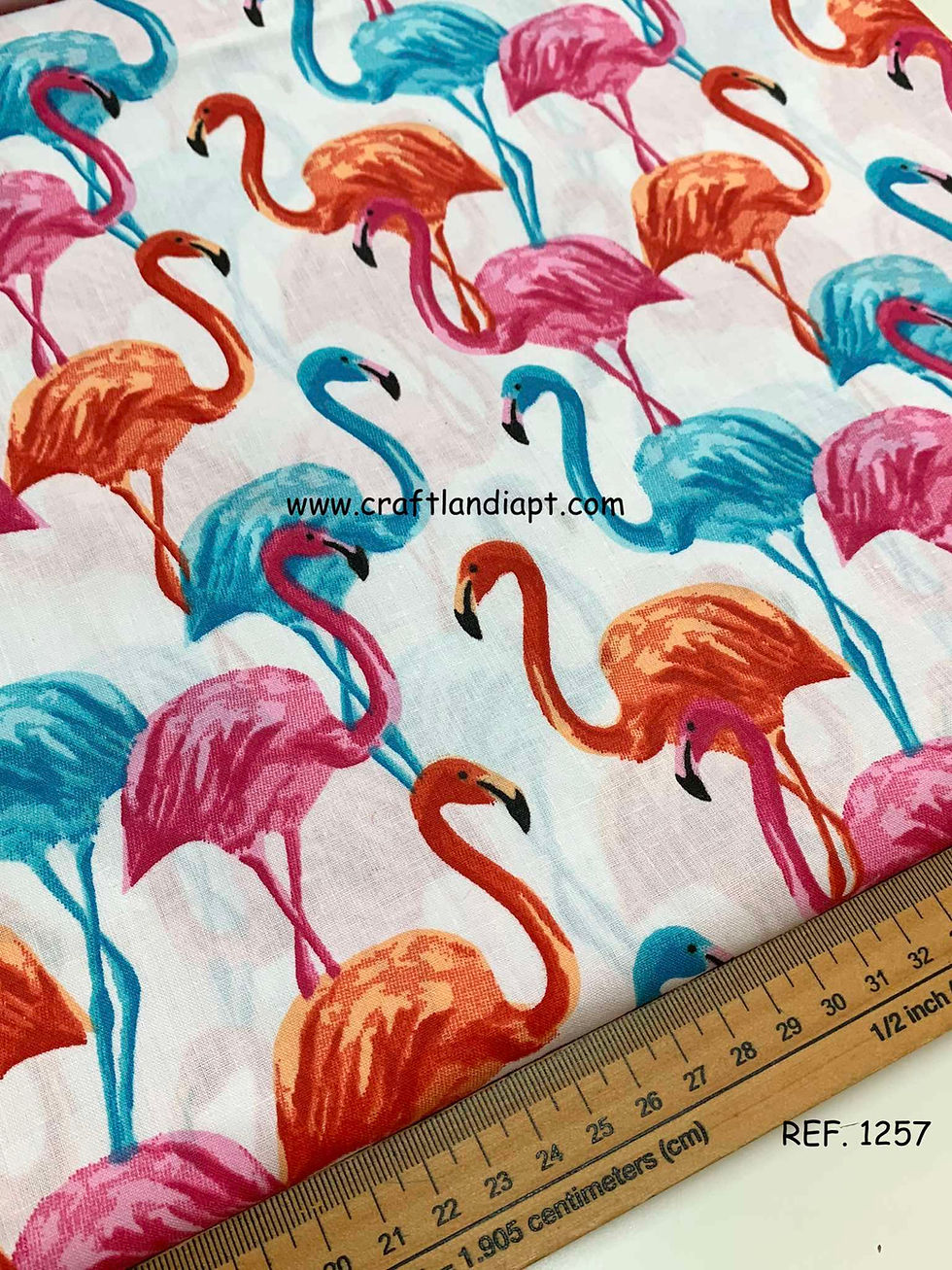 Miniatura: REF. 1257 - Flamingos  em fundo branco