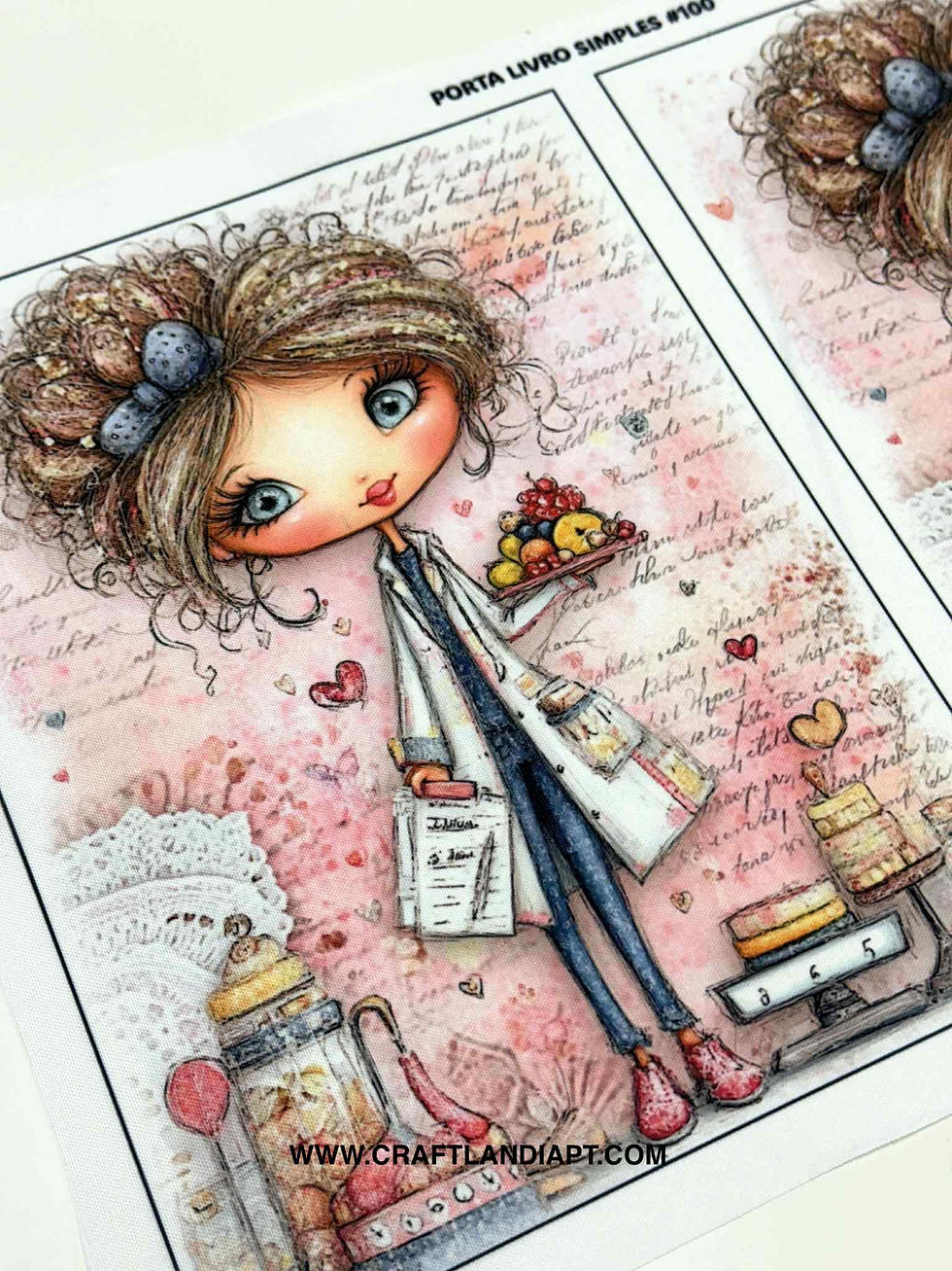 #100 Porta Livro Simples - Só Estampa (Nutricionista)