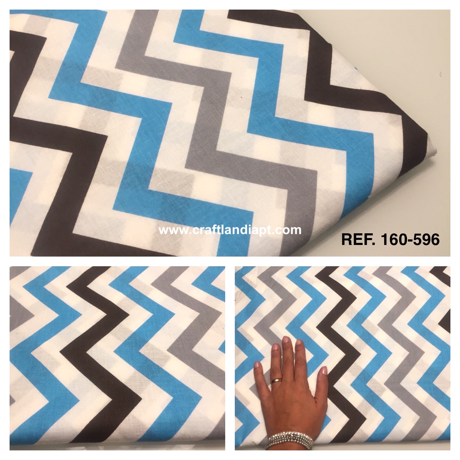 REF. 596 - Chevron Turquesa e Castanho