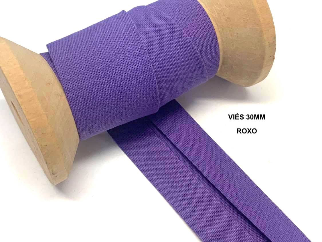 Viés 30mm Liso Poli-Algodão Roxo