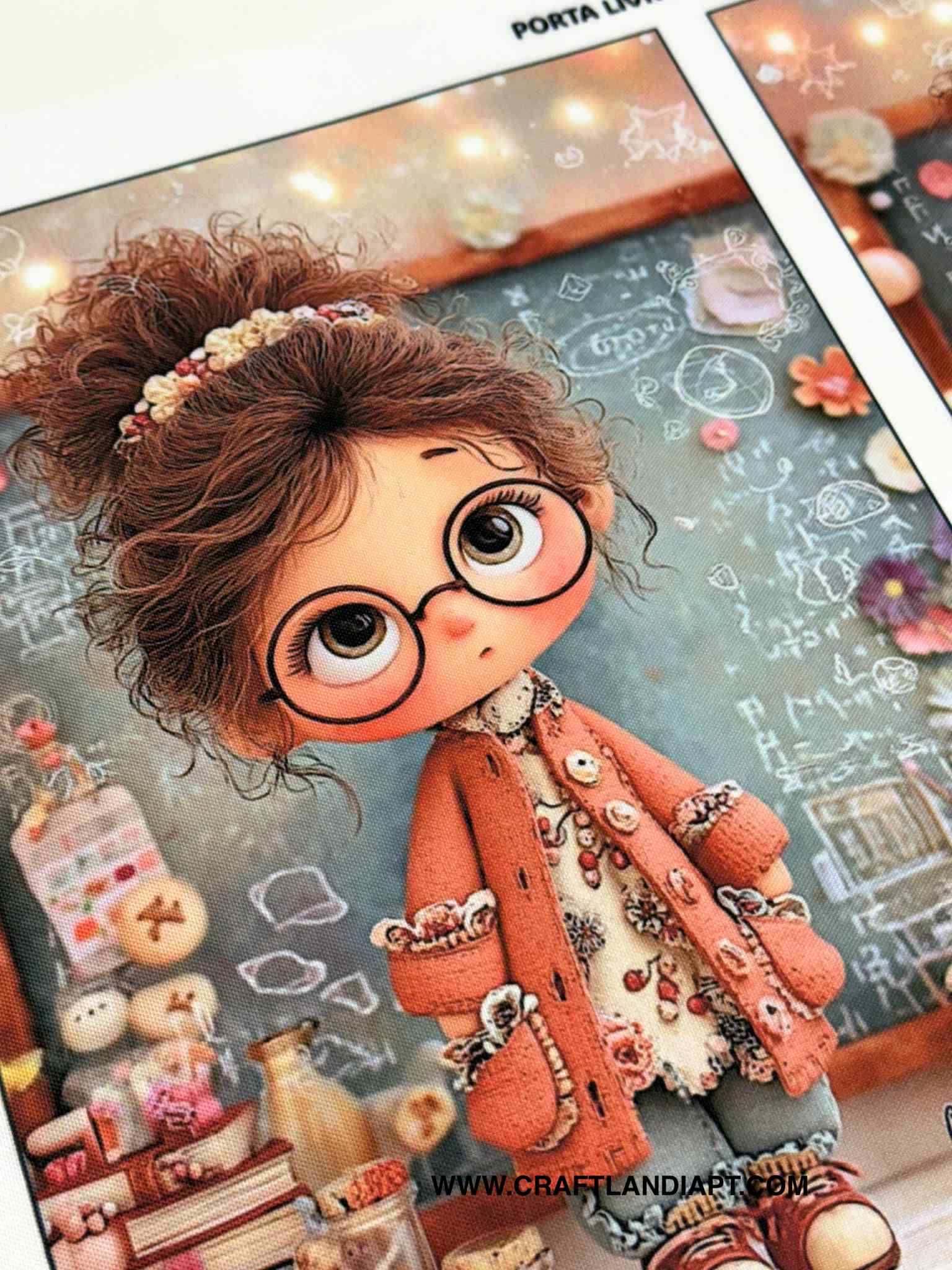 #76 Porta Livro Simples - Só Estampa (Professora)