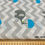 Miniatura: REF. 959 - Chevron com elefantes de chapéu de chuva em turquesa