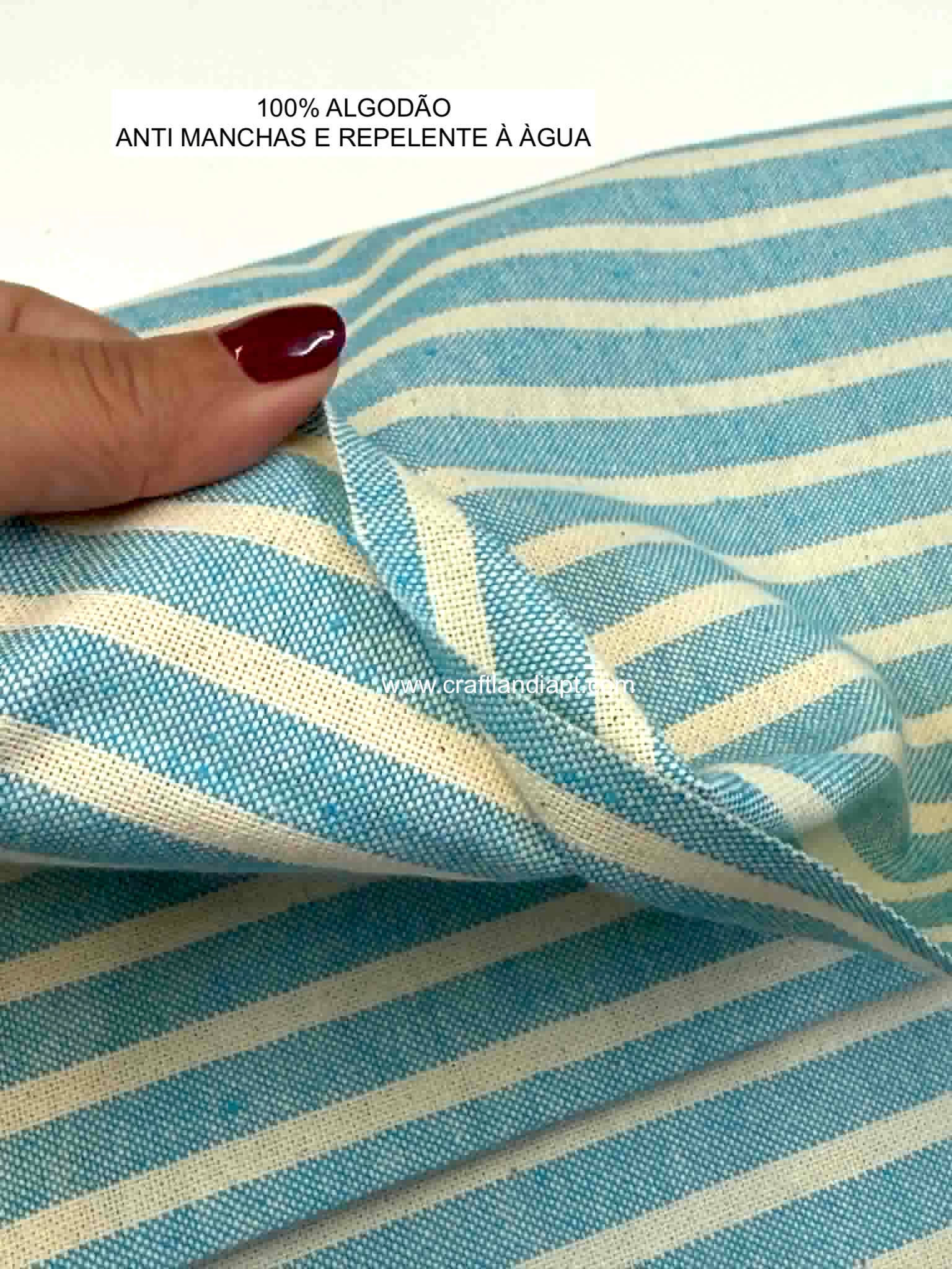 AZUL - Tecido repelente rústico 100% algodão - 140cm larg