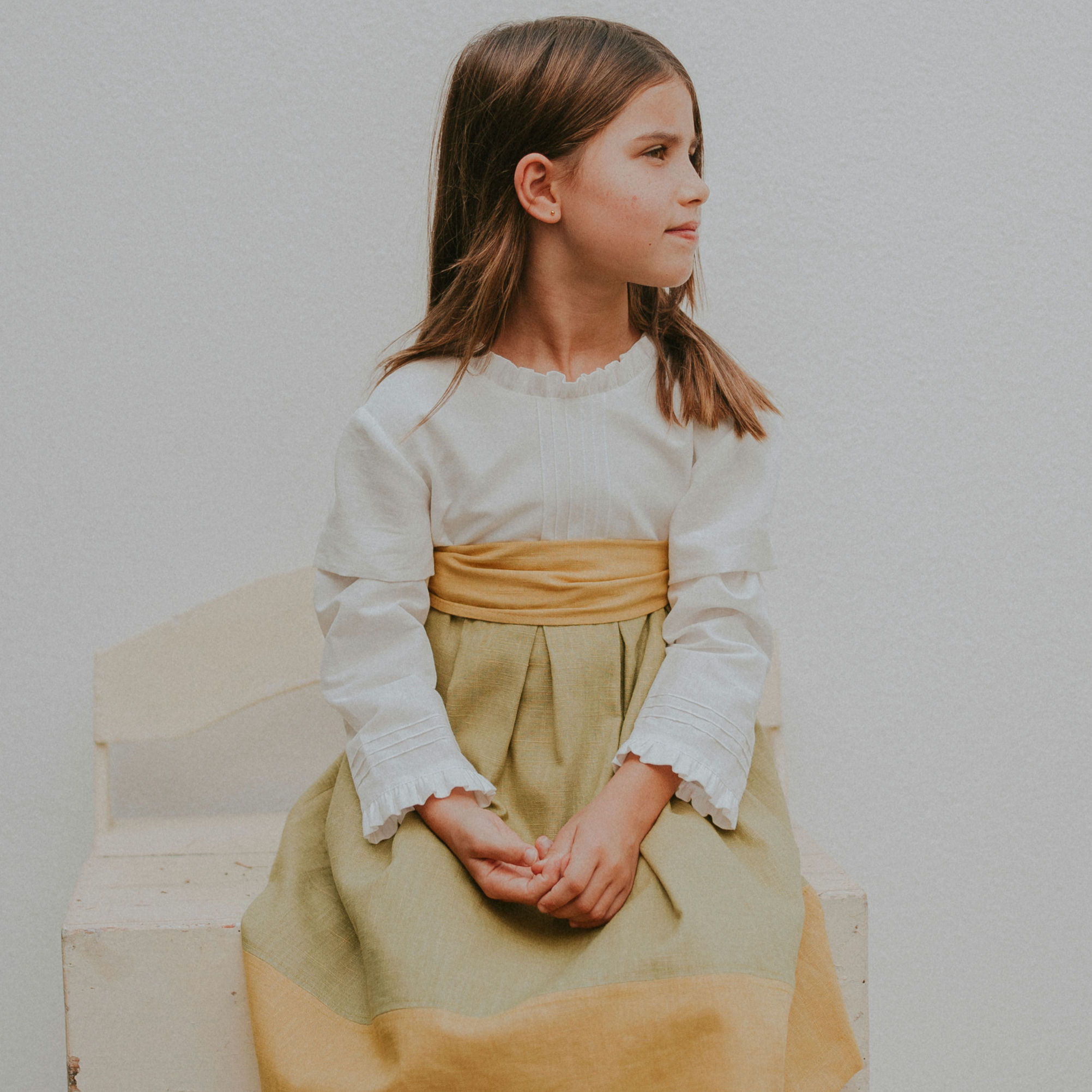 Green & yellow party dress