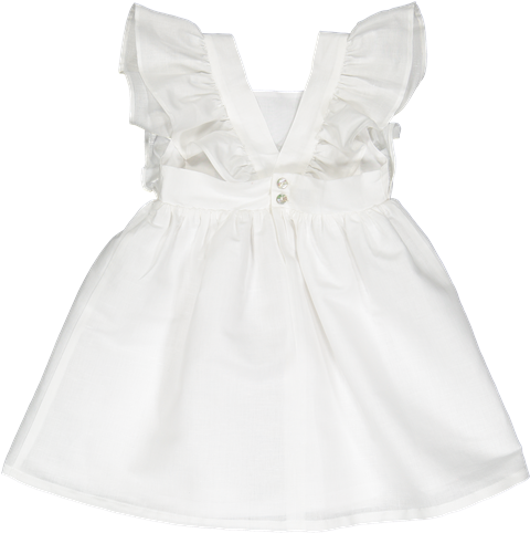 Miniatura: Vestido Linho Branco com Alças Cruzadas