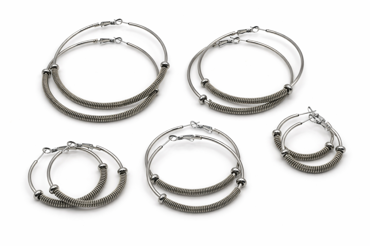 Coiled Guitar String Hoop Earrings