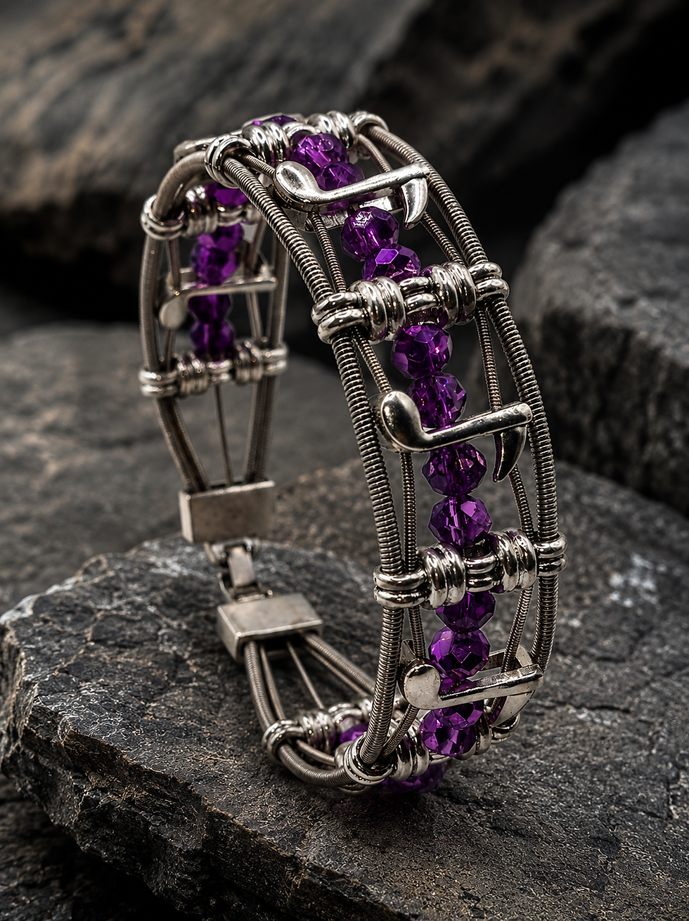Thumbnail: Purple Notes Guitar String  Bracelet 