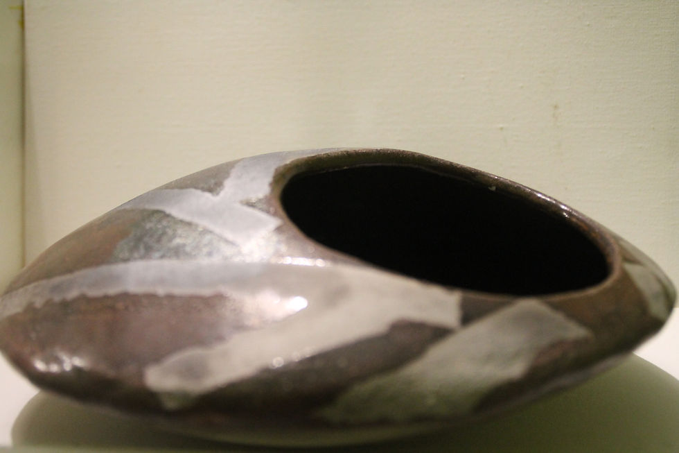 Miniature : Cache pot marron cuivré et argenté