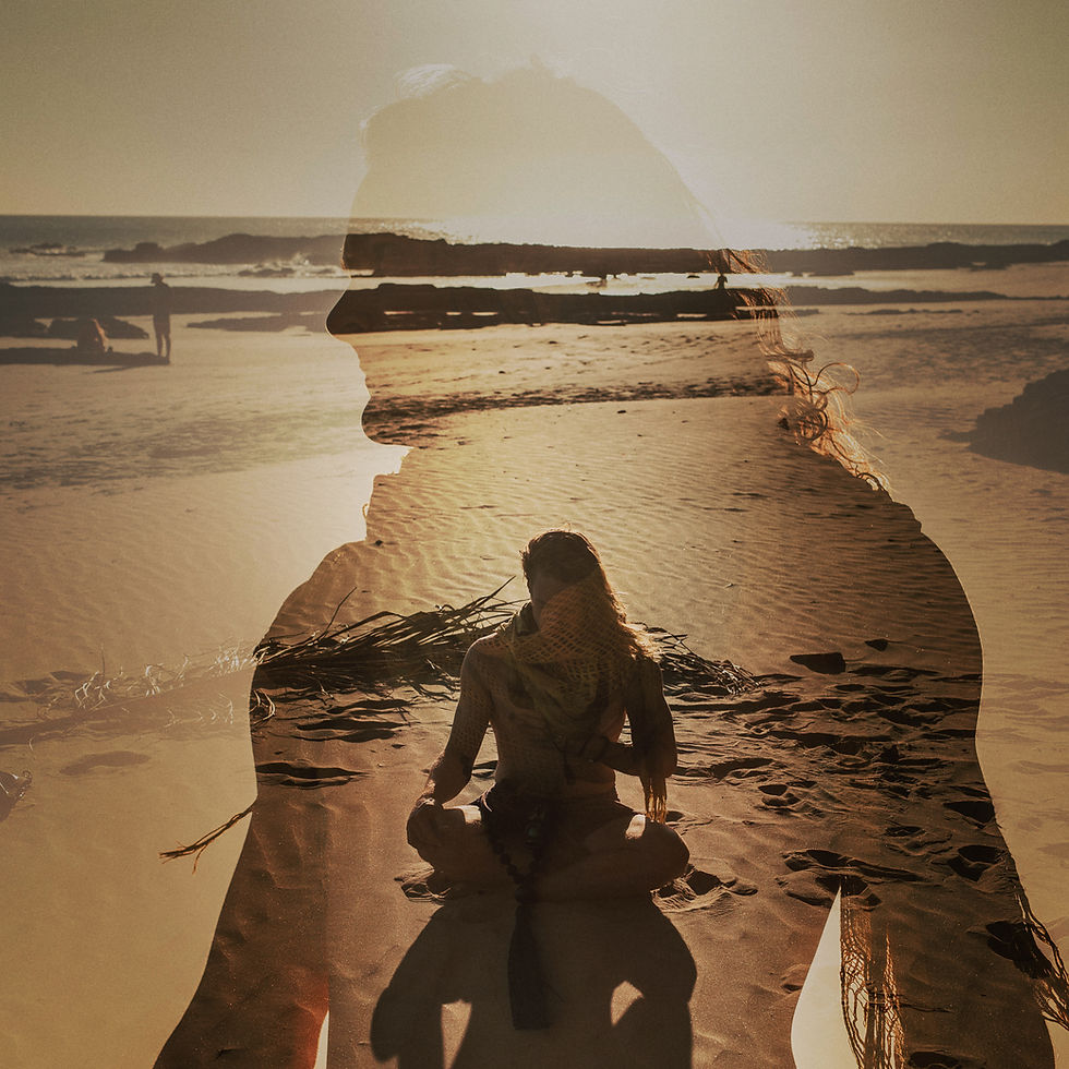John Early on Playa Maderas, double exposure photo by Misty Moss, Nicaragua beach Momentom Collective