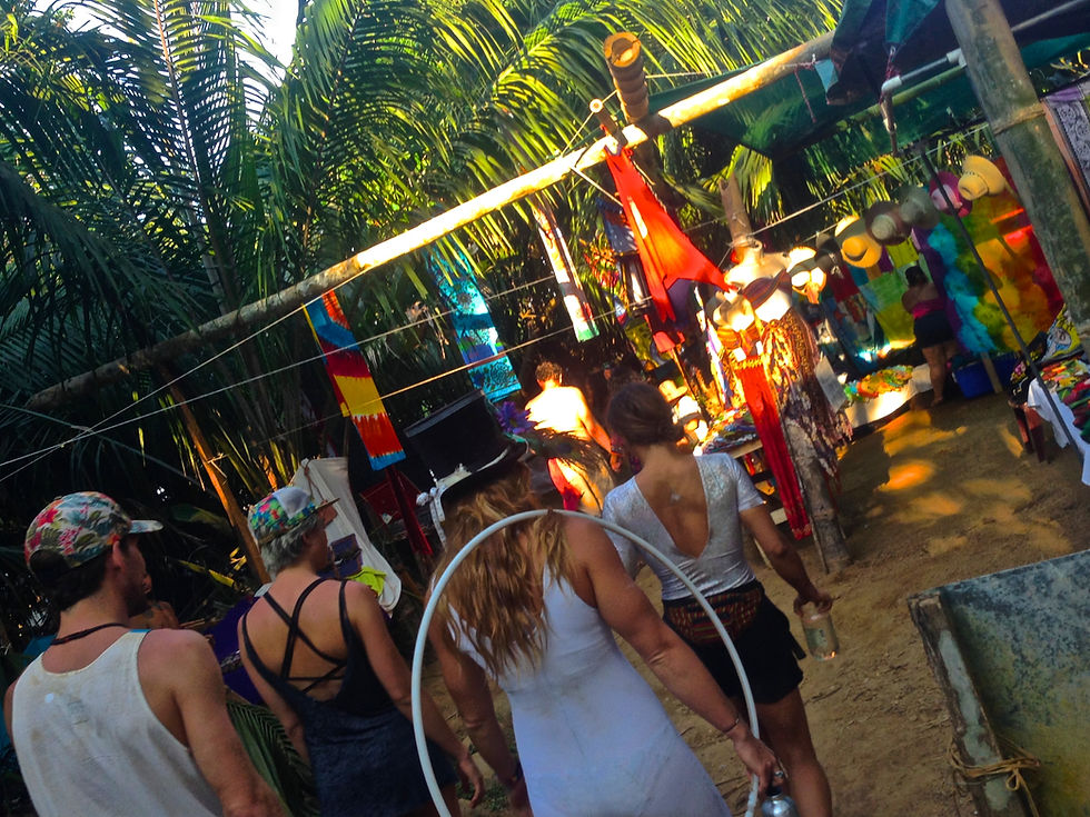 A walk through the marketplace path to the beach Envision Fetival 2017 (Photo by John Early)