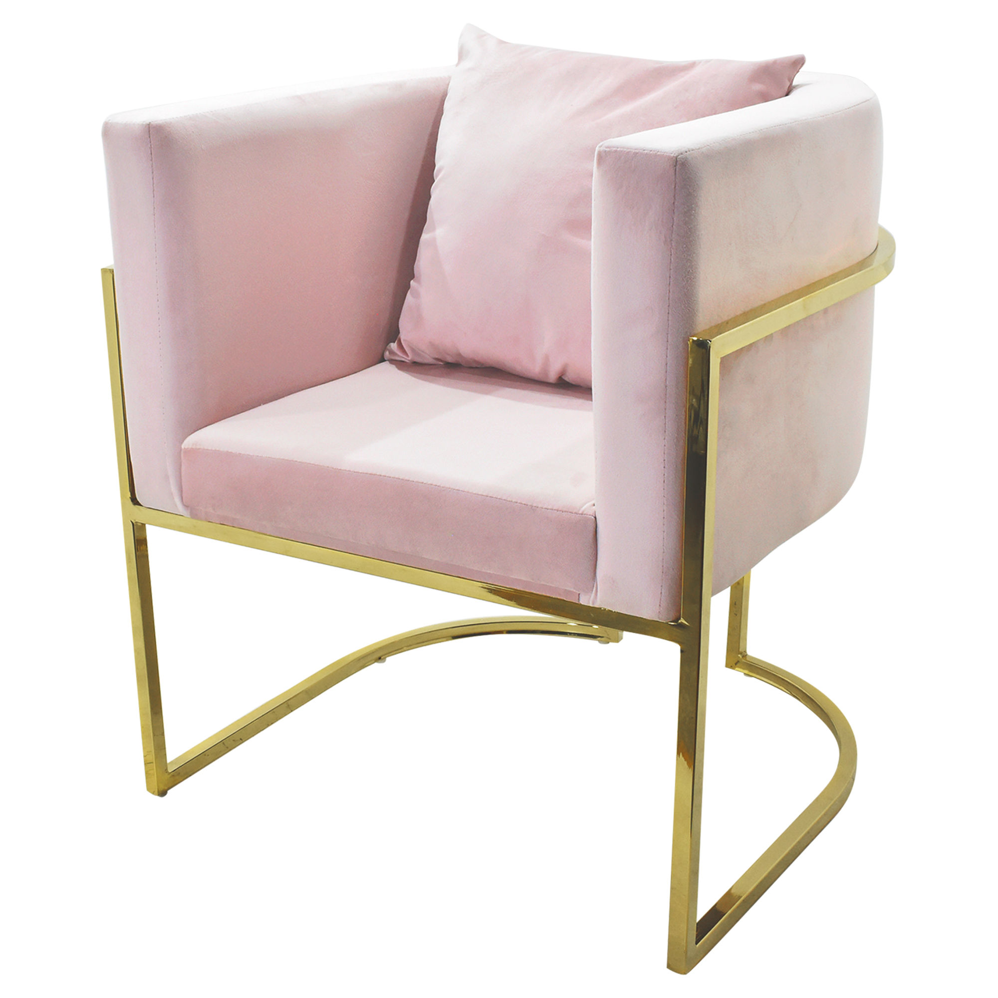 Sillon Queen Pink Terciopelo Rosa Claro