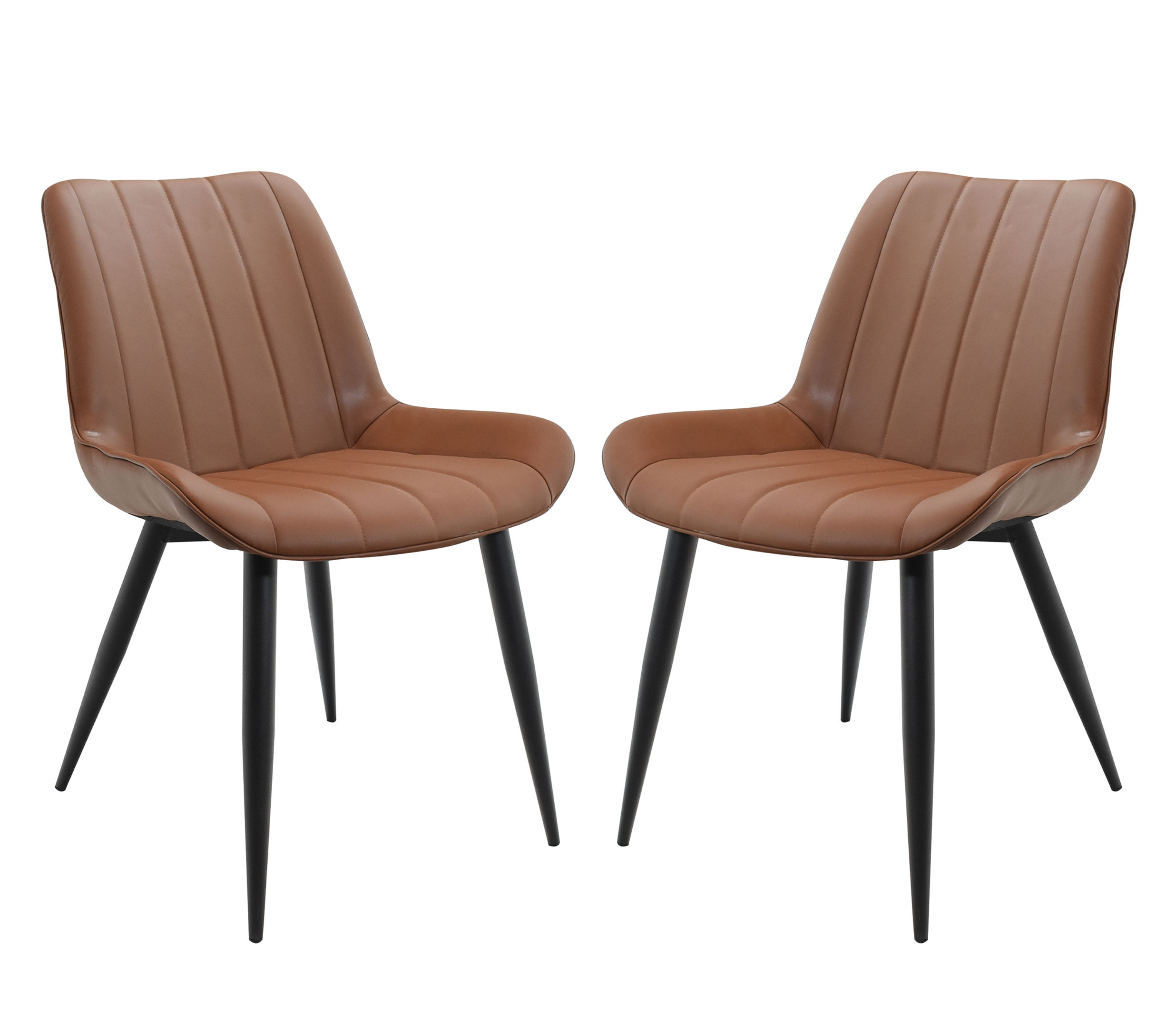 Sillas Modernas Marshall tapizadas en vinipiel 2 Piezas color beige para comedor