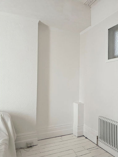 Empty alcove in Brunswick period apartment, Brighton — before built-in PAX wardrobe installation