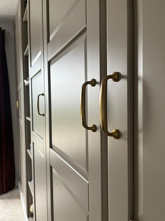 Brass handes detail built-in IKEA PAX wardrobe portslade sussex finition