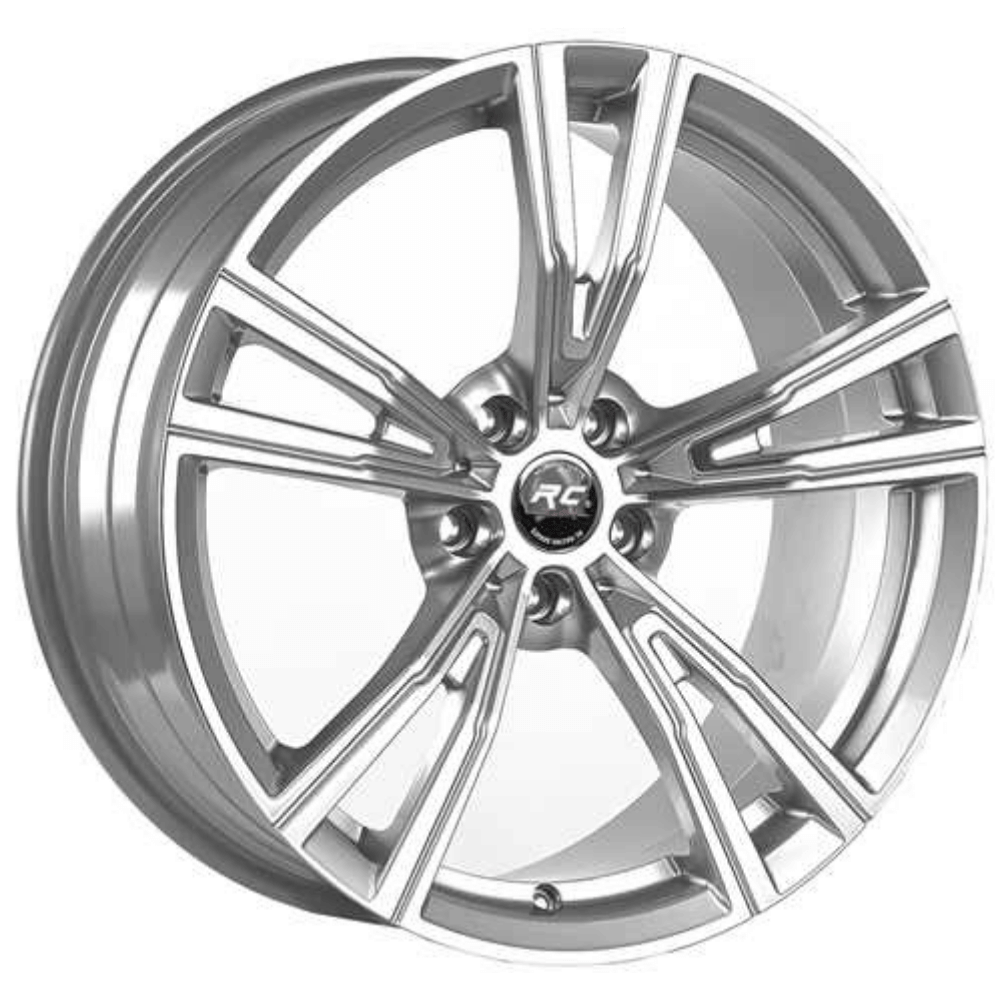 Gümüş renkli jant. RC logosu, 16 İnç 6x120 Chevrolet Opel Isuzu Uyumlu Black Polished Jant Takımı.
