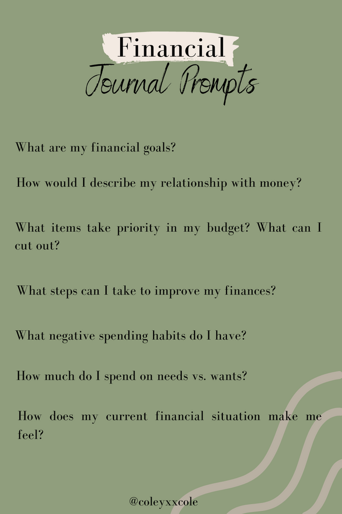 Financial journal prompts for reflecting on and improving your finances