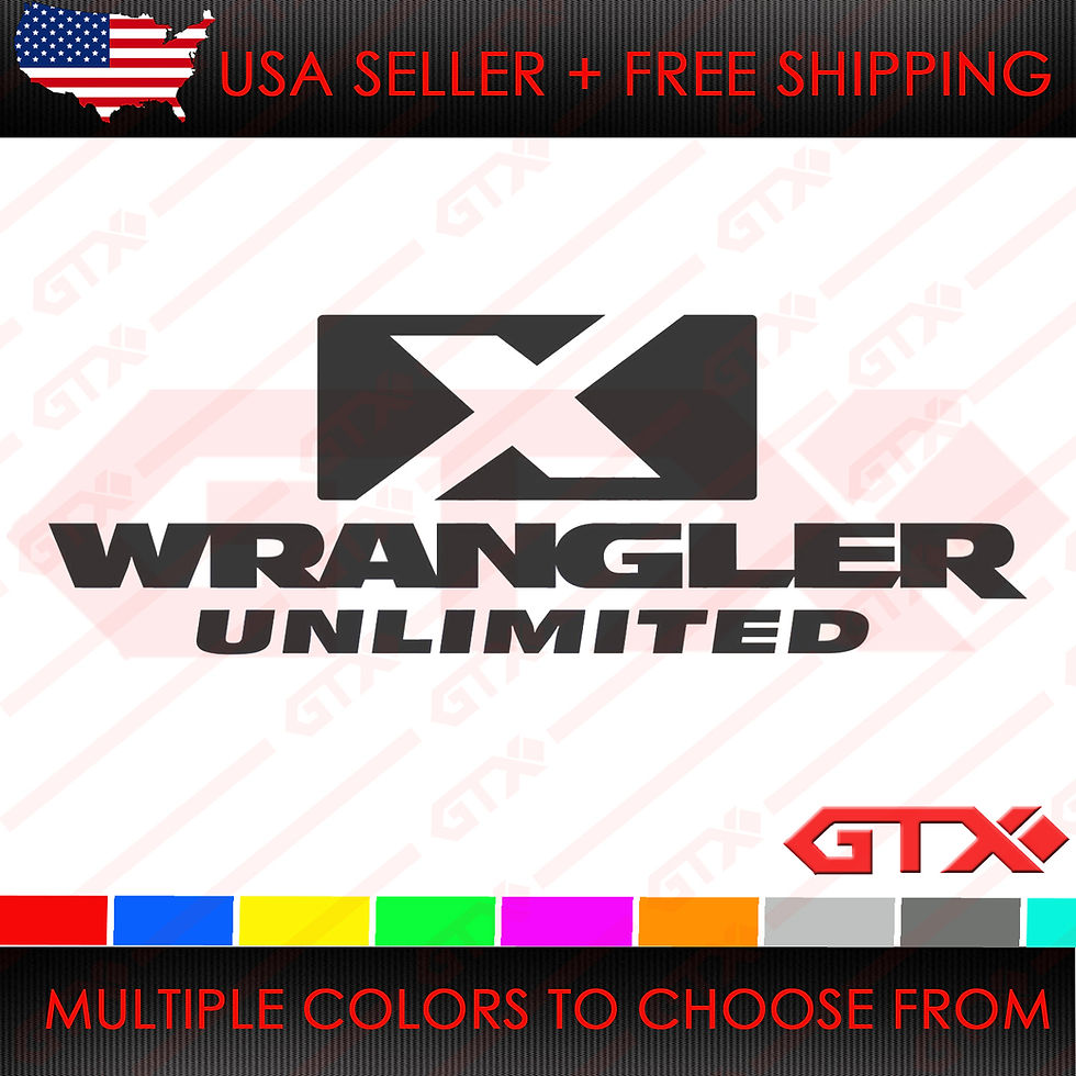 8.5" Jeep Wrangler Unlimited X JK Large Body Vinyl Overlay Decal sticker Rated
