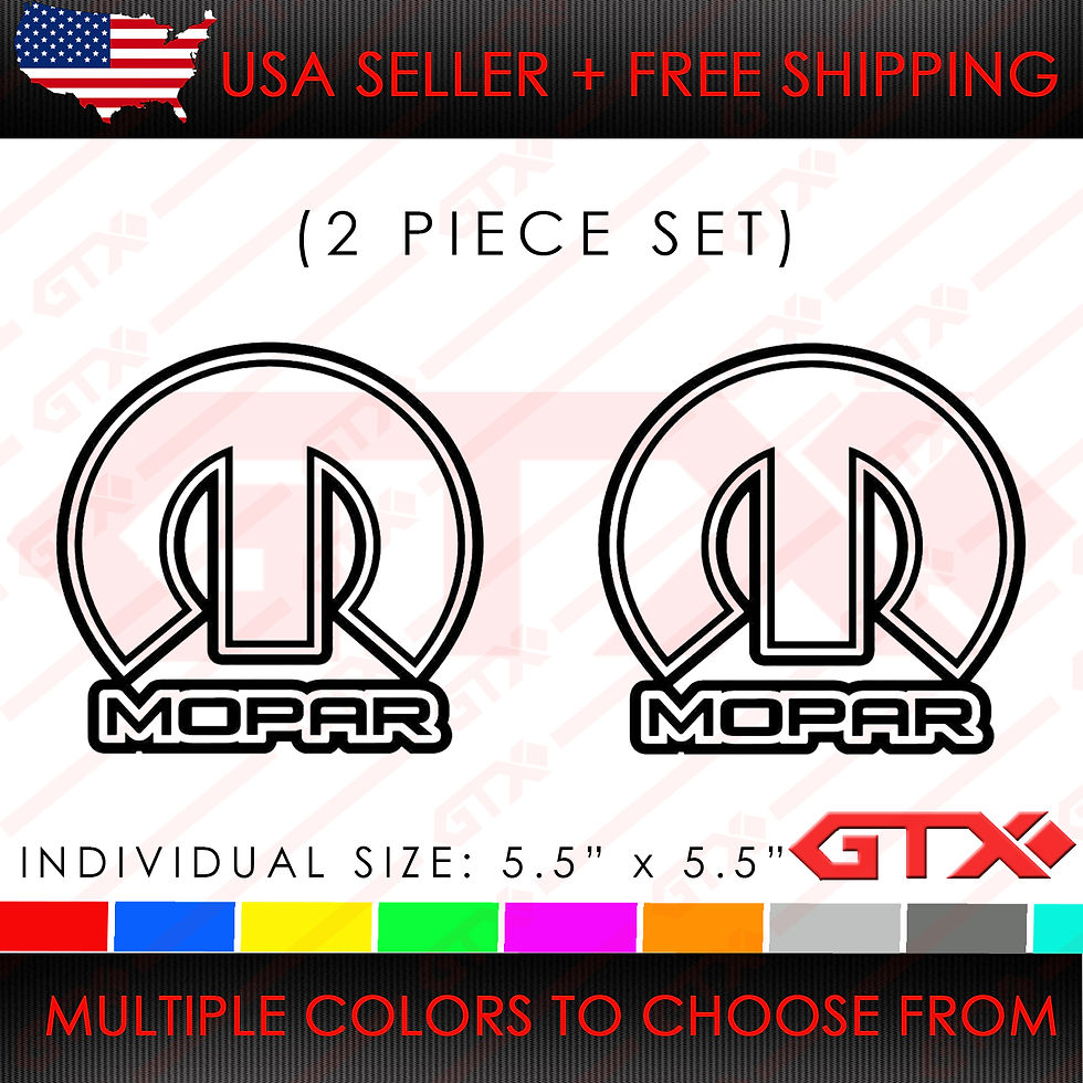(2pcs) 5.5" Dodge Challenger Charger Mopar Decal Emblem Sticker Hemi Body