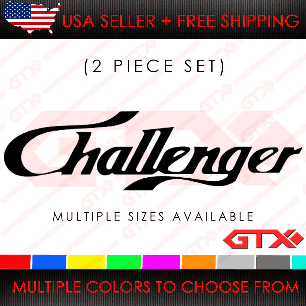 (2pcs) Dodge challenger vintage Style MOPAR Door Vinyl Hemi Decal sticker