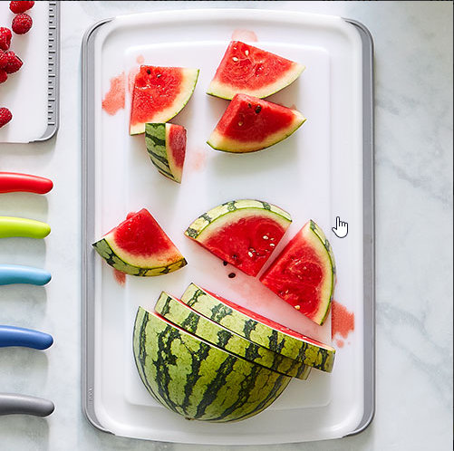 Pampered Chef Großes Schneidebrett mit Saftrillen hier kaufen