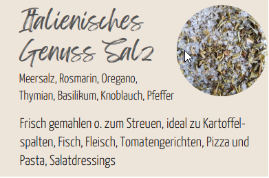 Italienisches Genuss Salz von edelschmaus