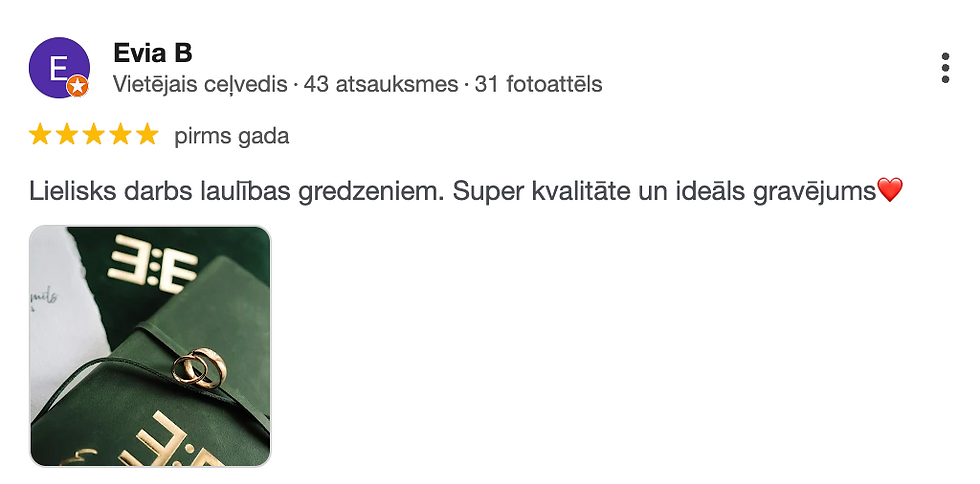 Gravējums laulību gredzenos. Juvelieris Rīgā Arvis Kotins. Atsauksme no klienta.