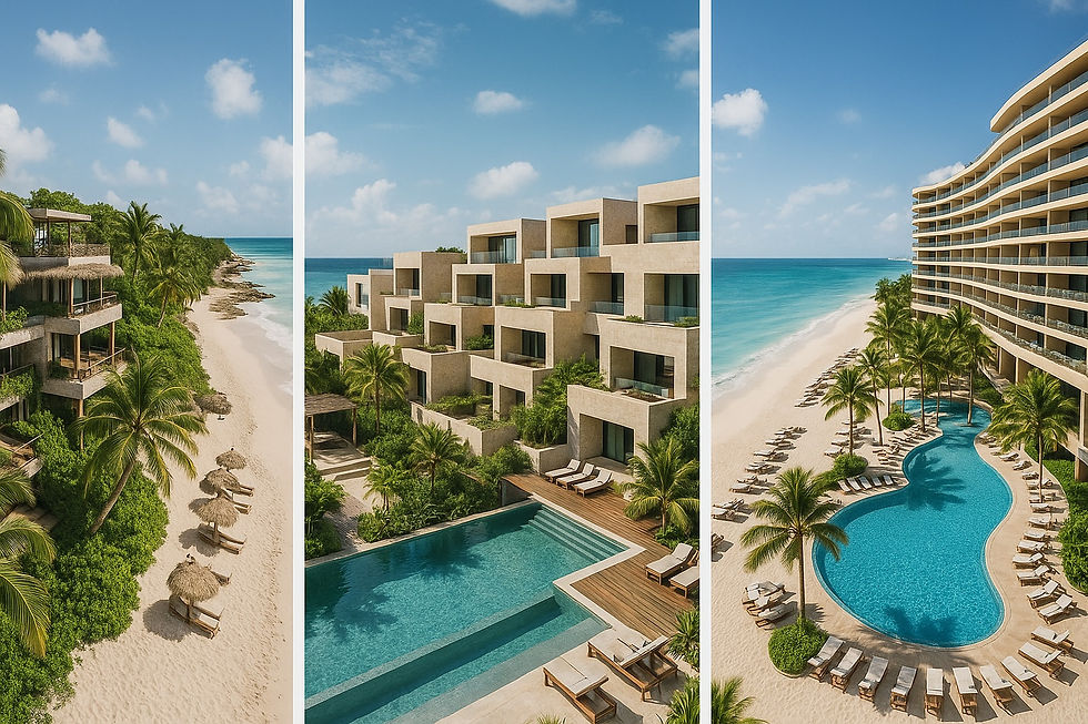 Stunning comparison of beachfront luxury resorts in Playa del Carmen, showcasing its high-end appeal rivaling top destination
