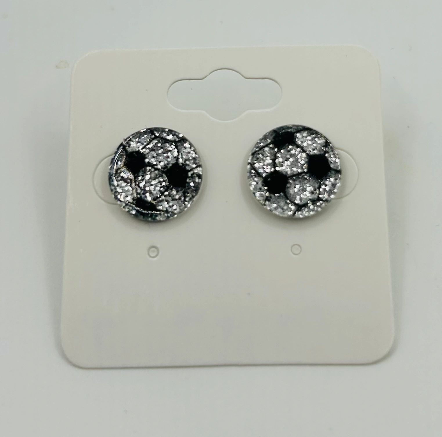 Sparkling Soccer Stud Earrings.