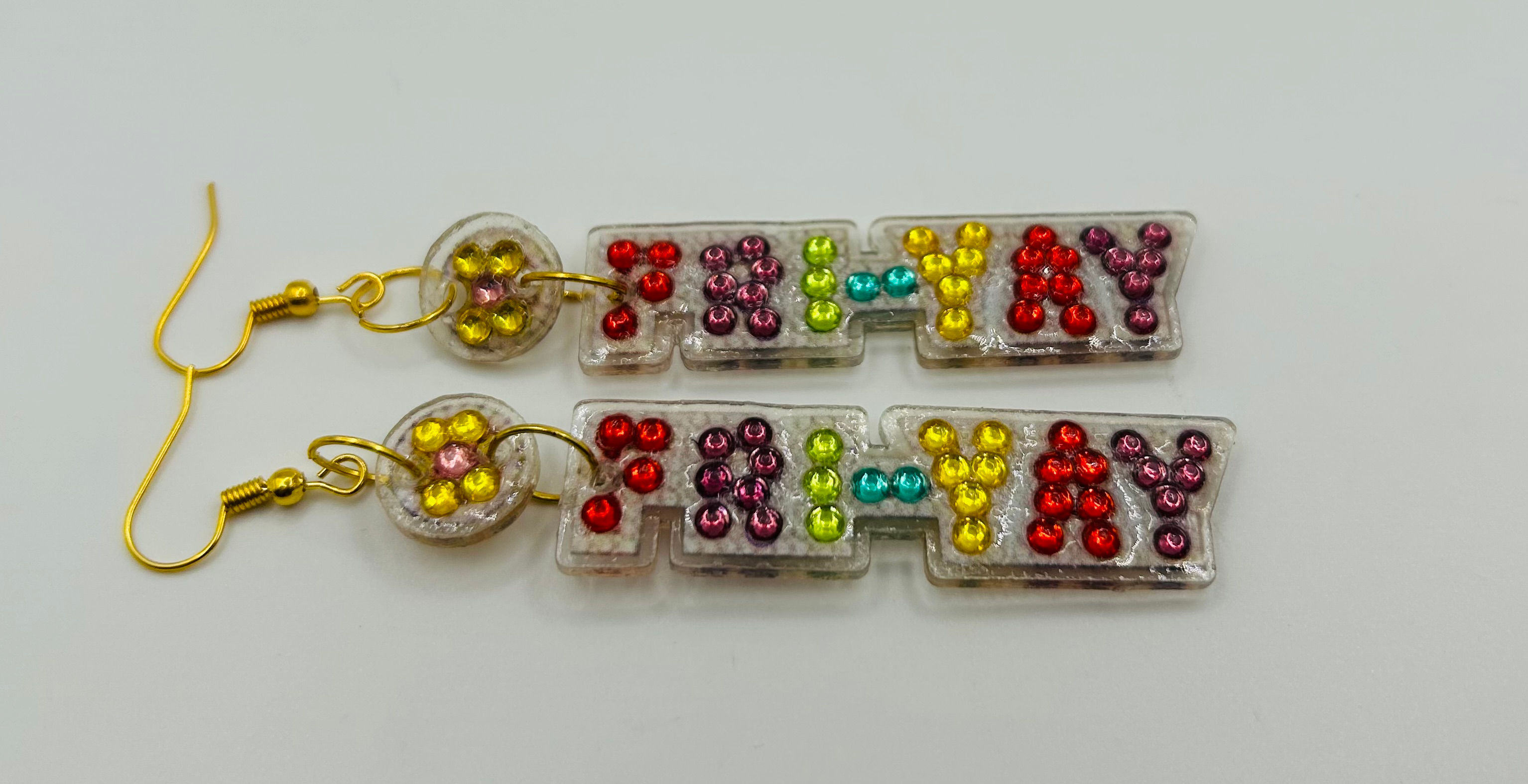 Fri-Yay Diamond Art Earrings