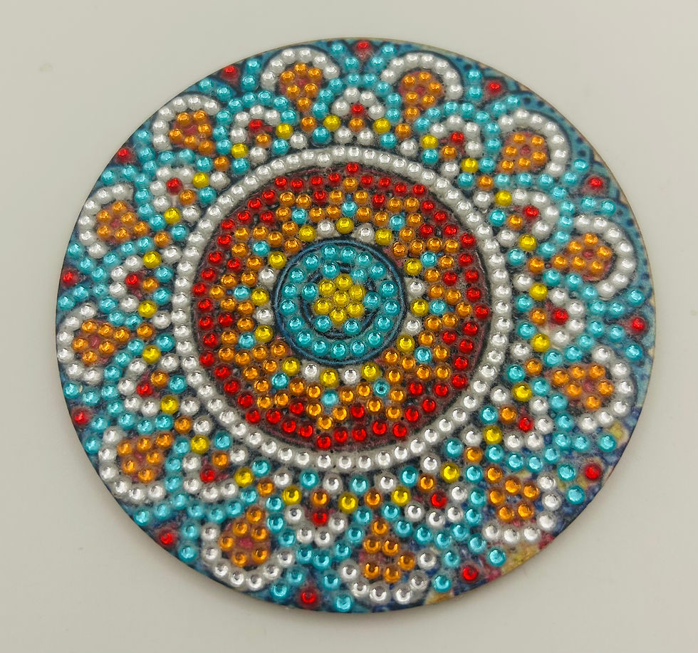 Thumbnail: 8-Piece Rhinestone Mandala Coaster Set with Holder