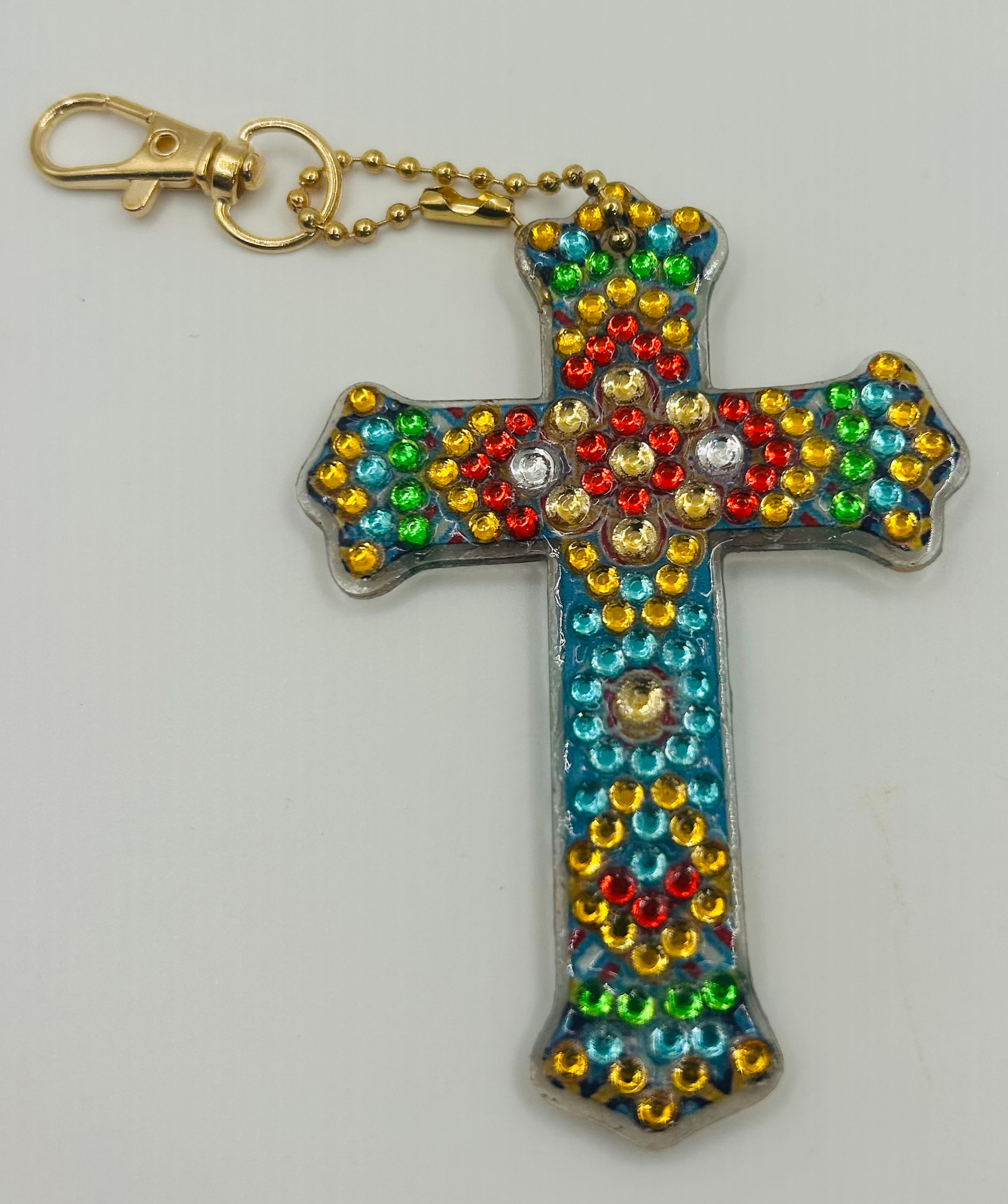 Sky Blue and Gold Mini Purse Charm