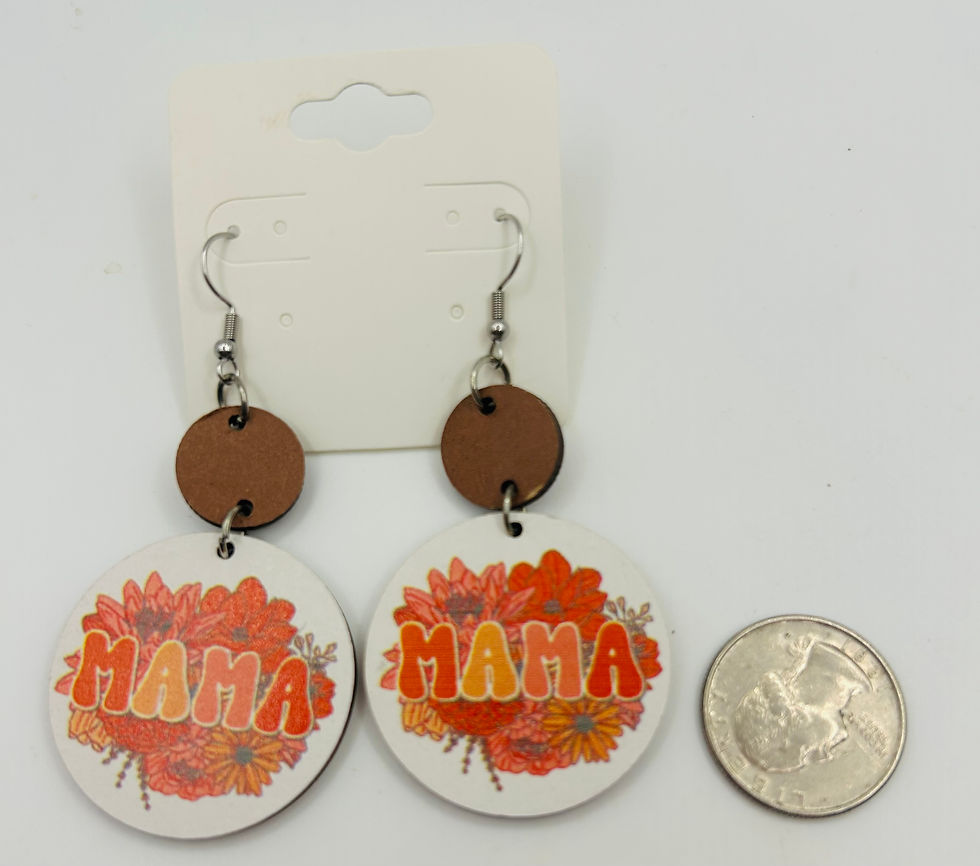 Thumbnail: Orange Mama Floral Wooden Earrings