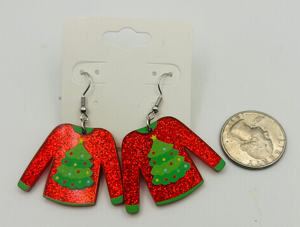 Thumbnail: Glittery Ugly Christmas Sweater Earrings