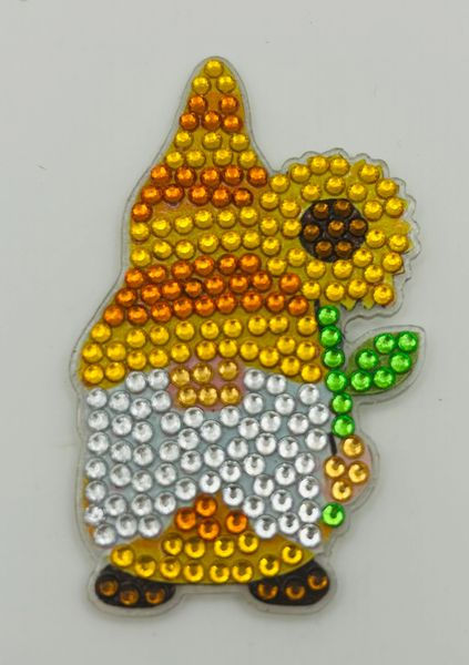 Sunflower Gnome Diamond Art Magnet