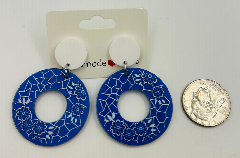 Thumbnail: 💙 Blue & White Statement Earrings