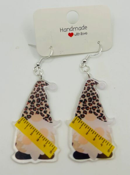 Teacher Gnome Acrylic Earrings