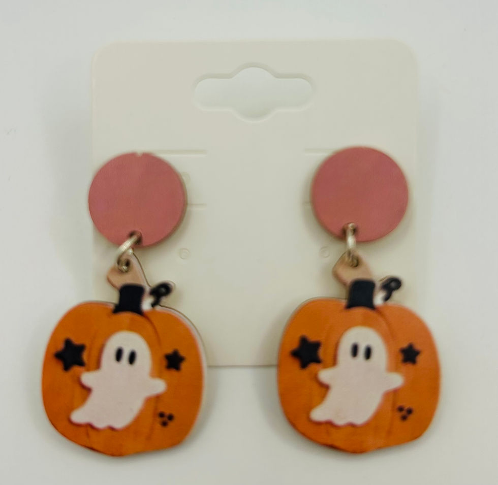 Thumbnail: 👻 Spooky & Sweet Wooden Halloween Earrings