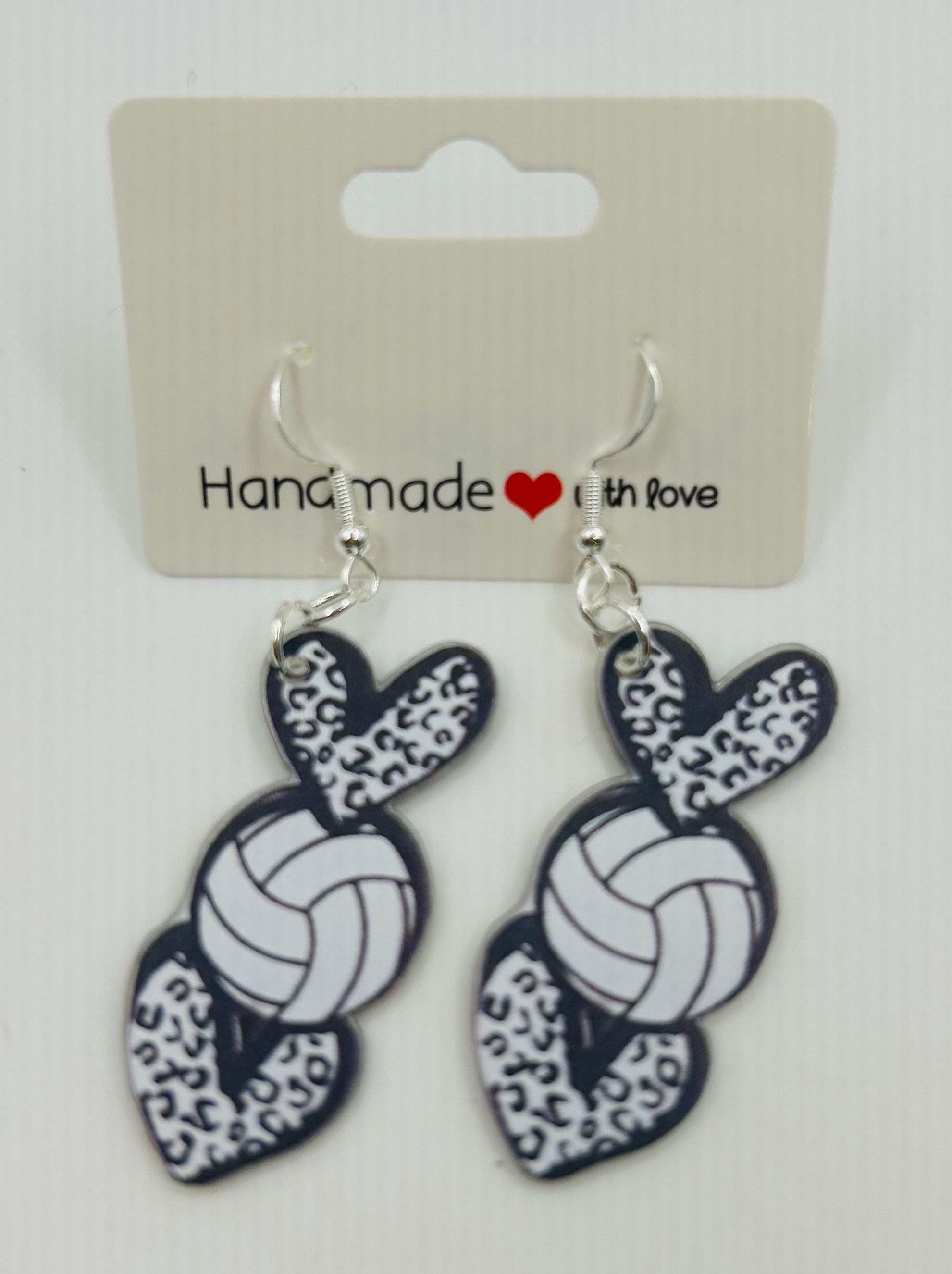 Leopard Volleyball Earrings
