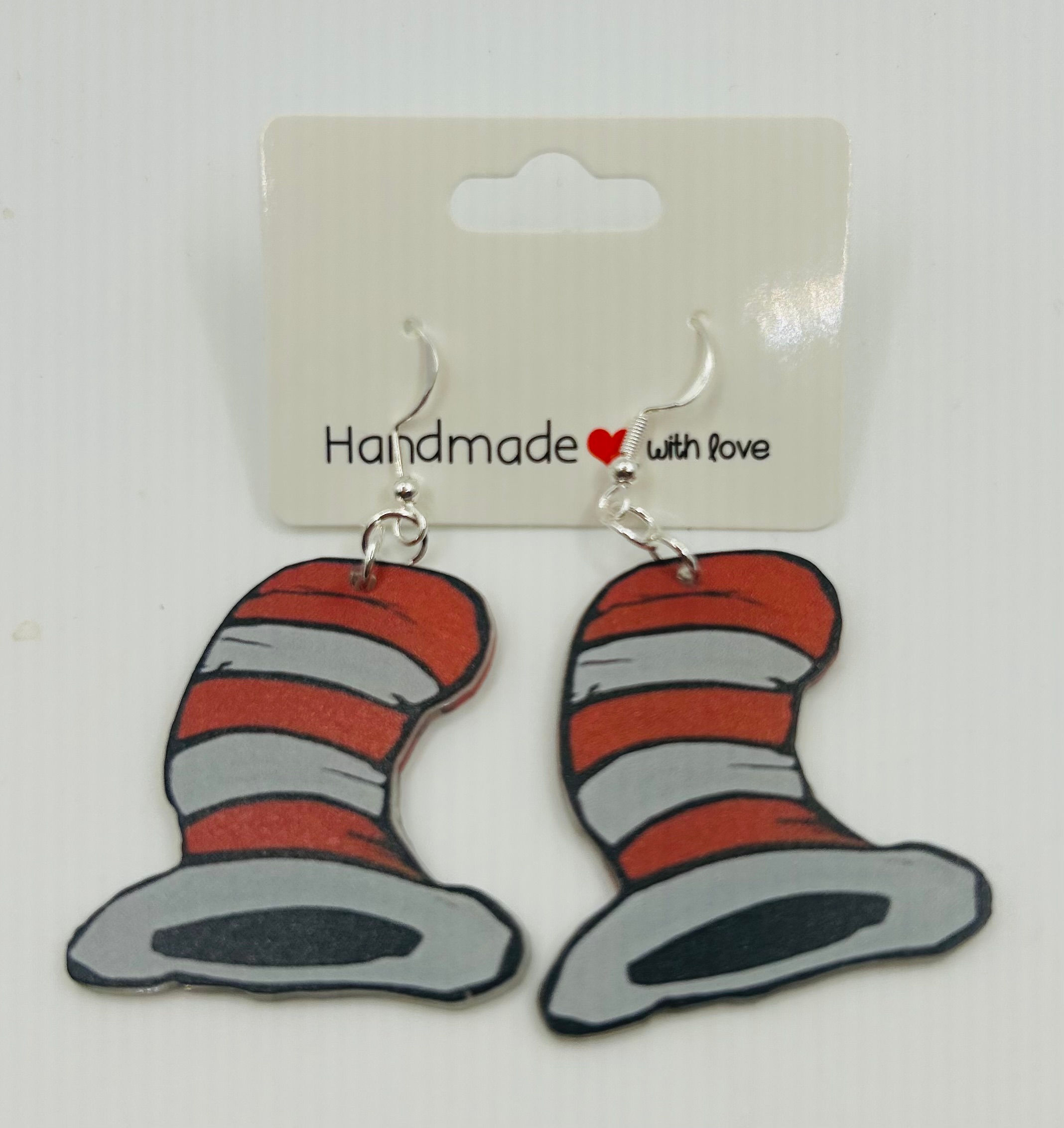 Handmade Dr. Suess Hat Earrings
