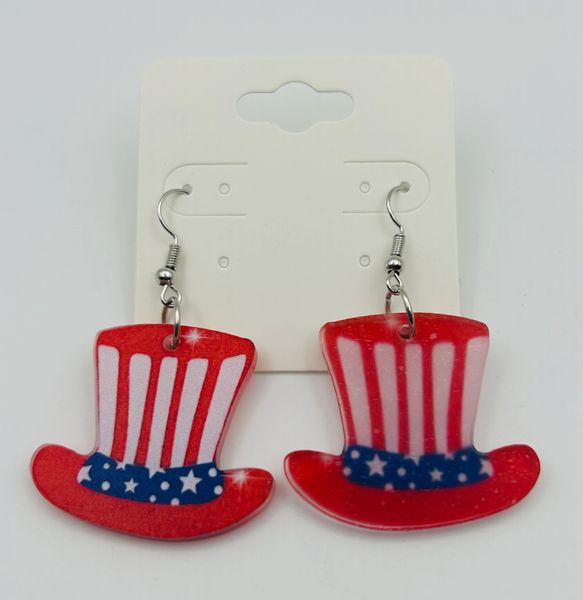 Uncle Sam Hat Dangle Earrings
