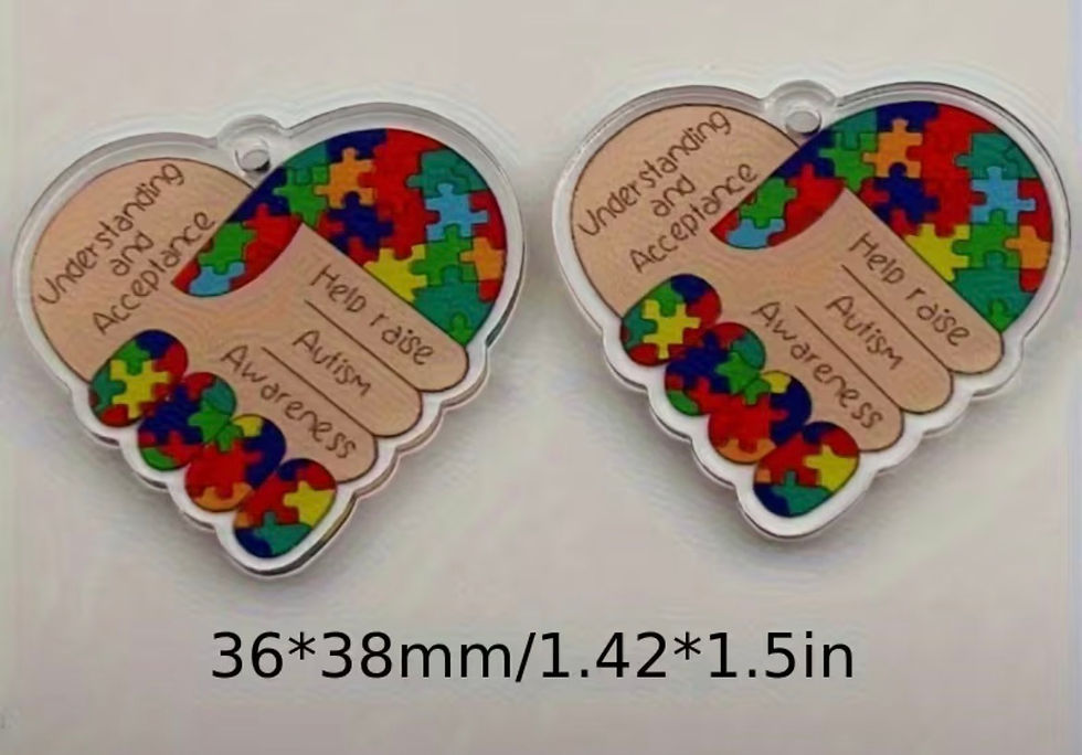 Thumbnail: Heart Autism Awareness Earrings