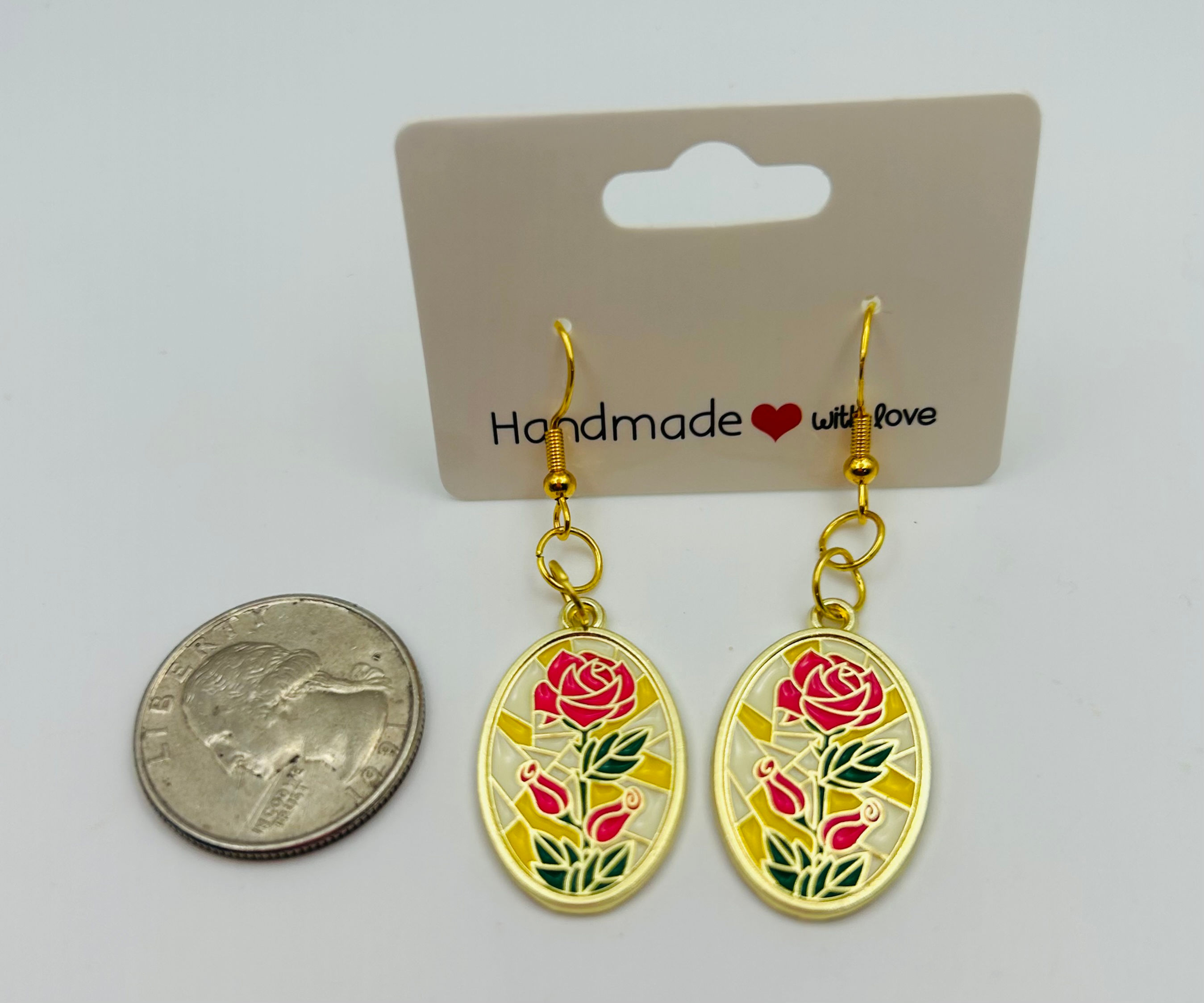 Rose-inspired statement earrings