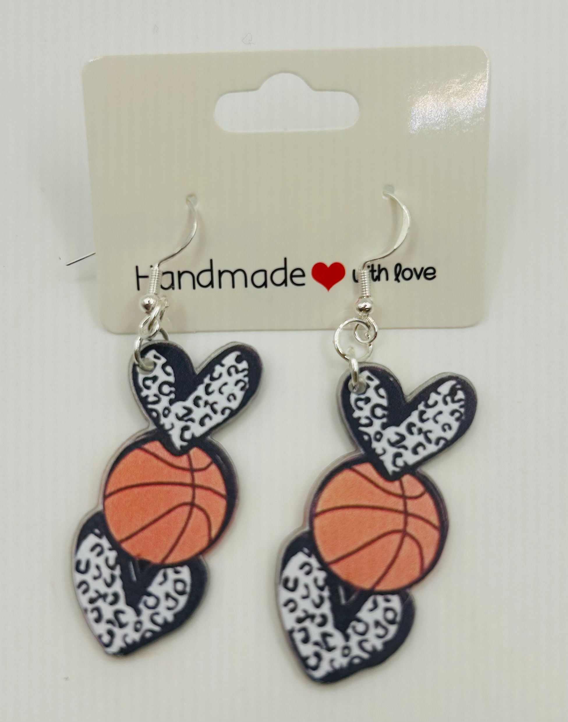 Leopard Basketball Earrings