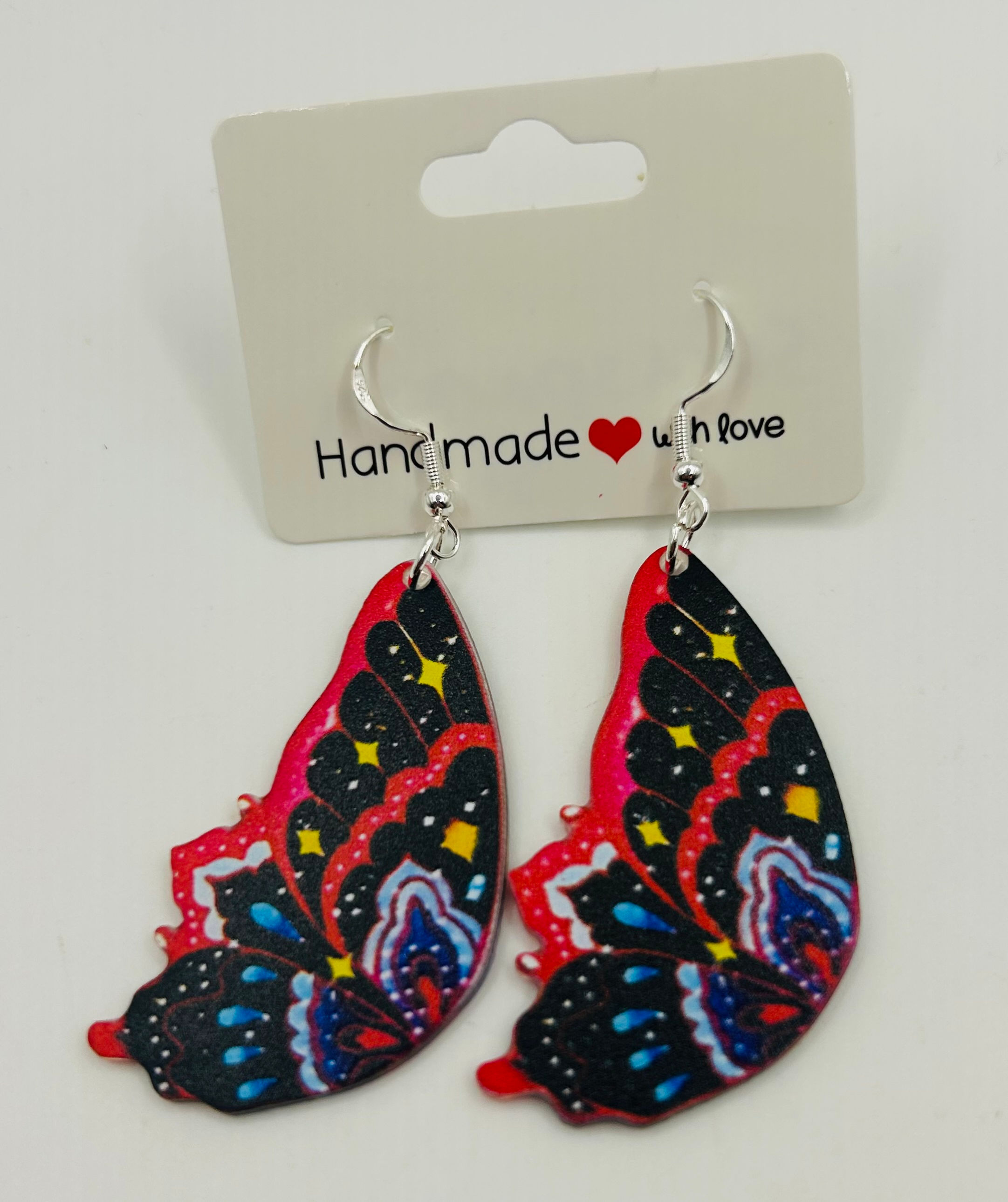 Vibrant Butterfly Wing Earrings