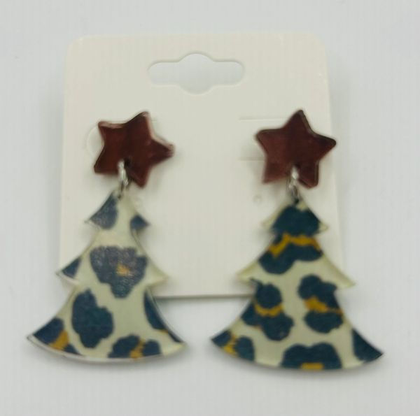Star Leopard Tree Earrings