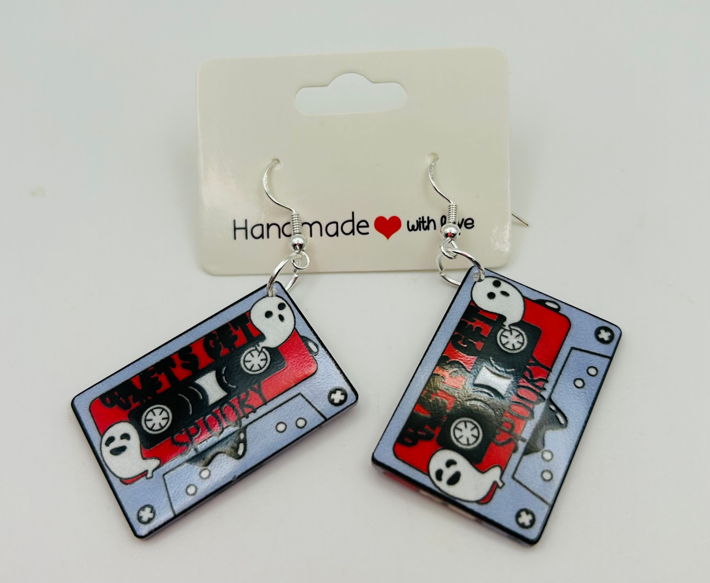 "Let's Get Spooky" Cassette Tape Earrings